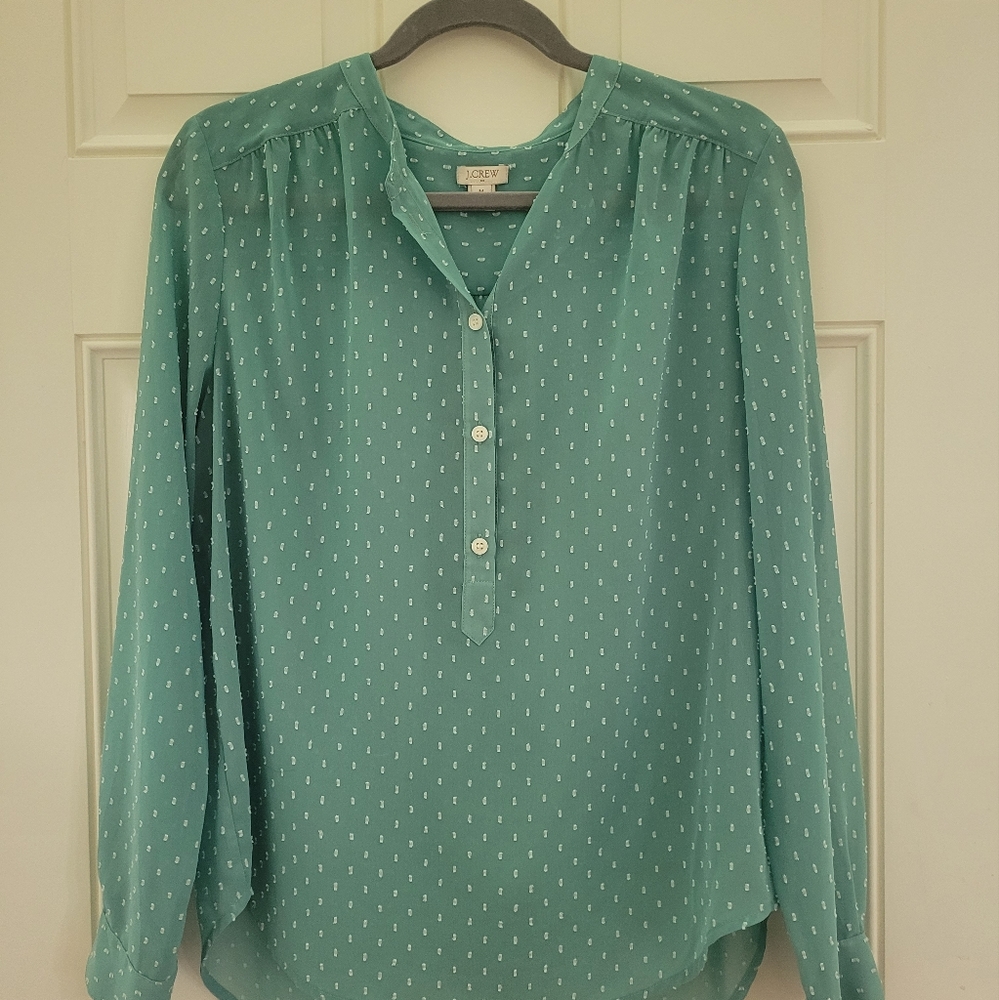 J. Crew semi-sheer long sleeve